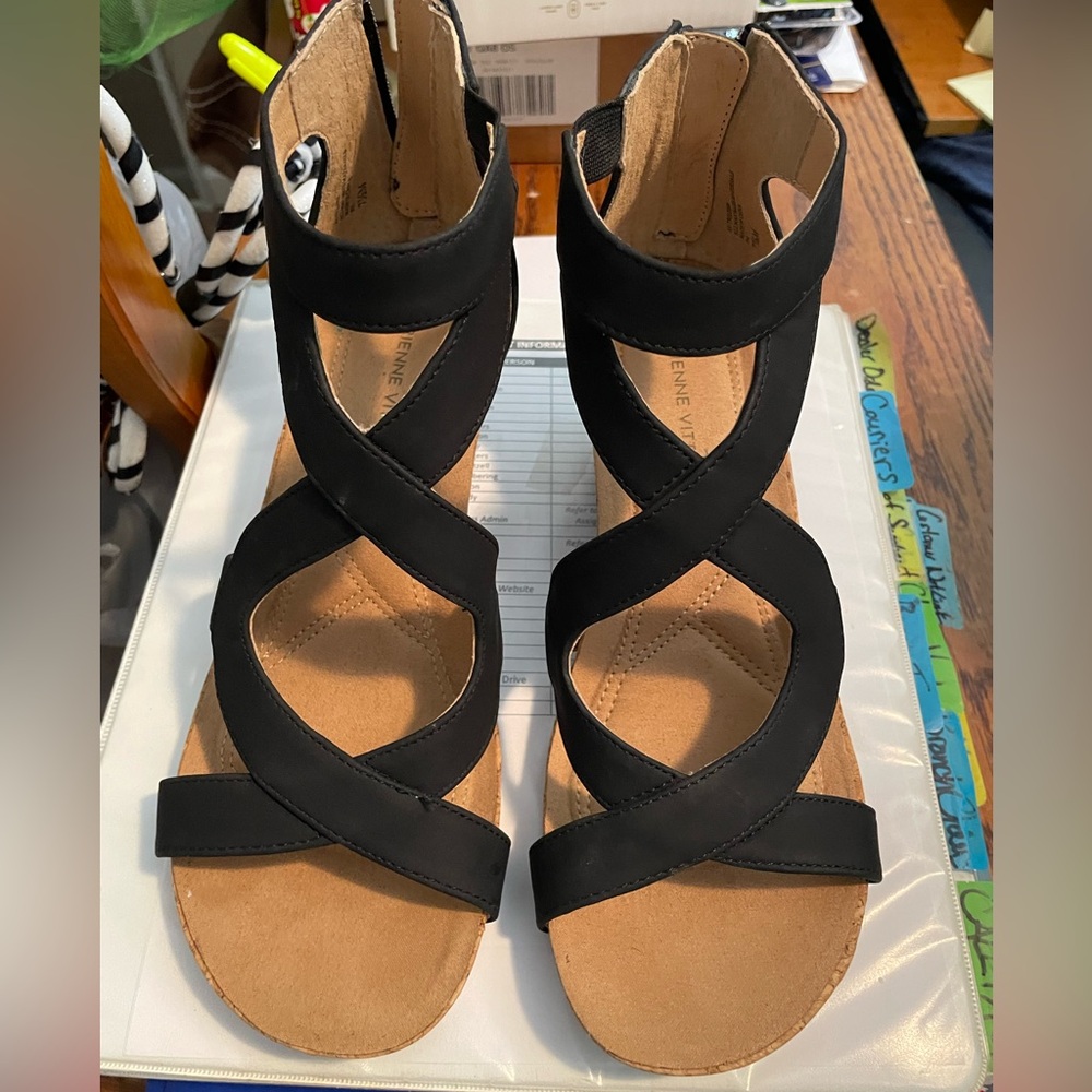 Women's Black Strappy Sandals
